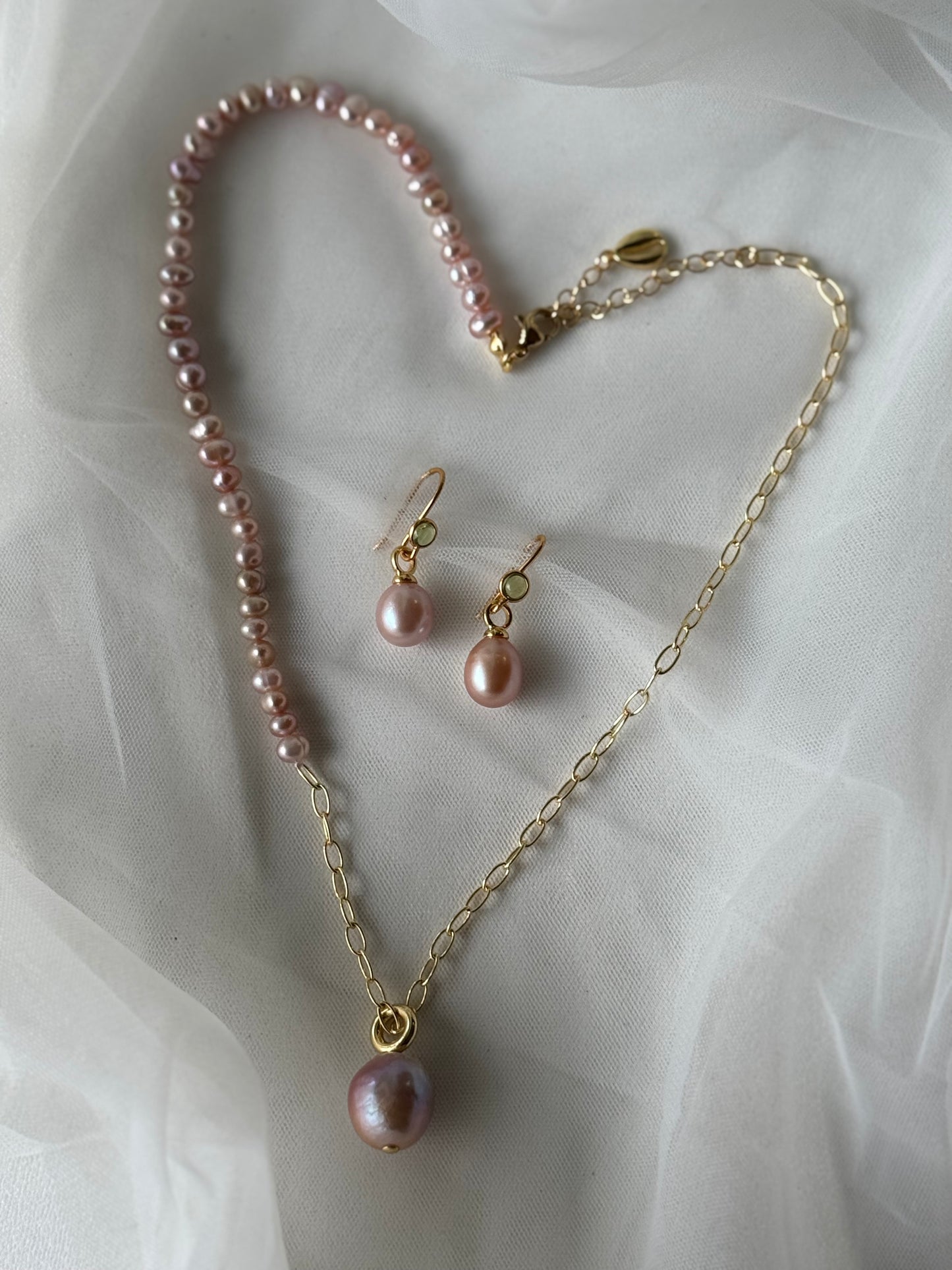 Gemstone Pearl Drop - Peridot
