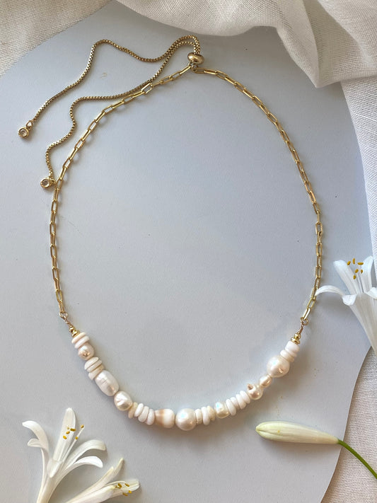 Slider Necklace- Kahakai Mix Ivory