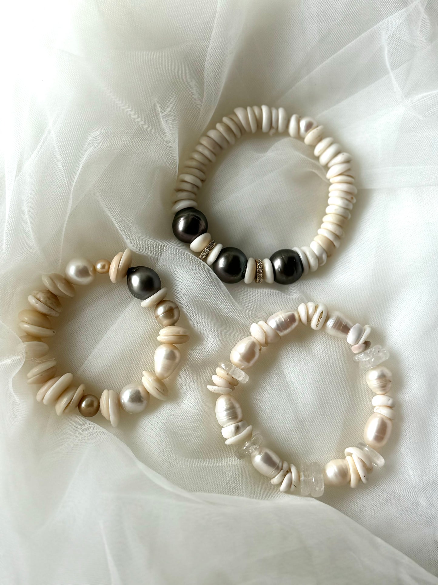 Chunky Puka Bracelet- Quartz