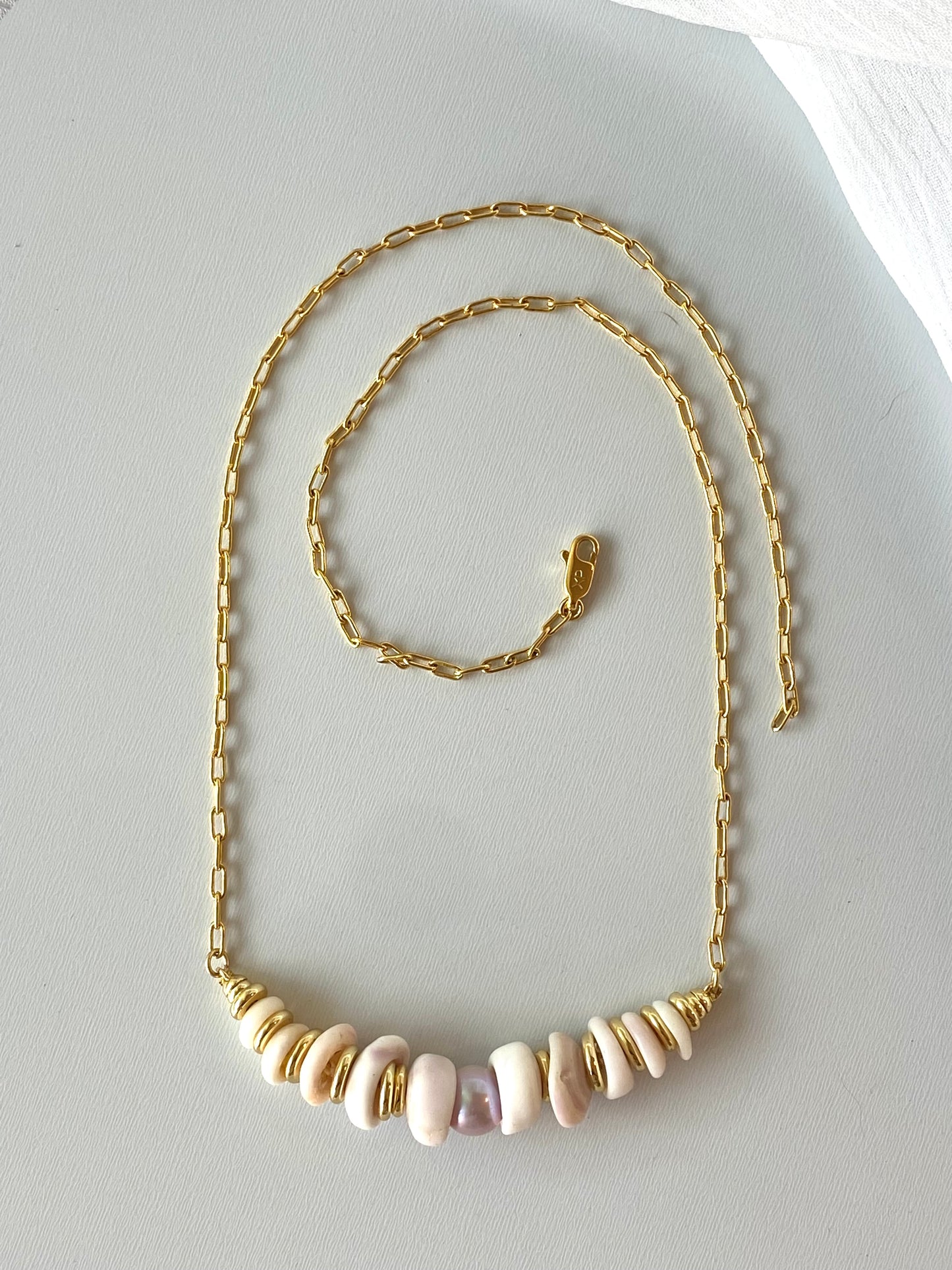 Sunrise Necklace- Lilac Puka Edison Pearl