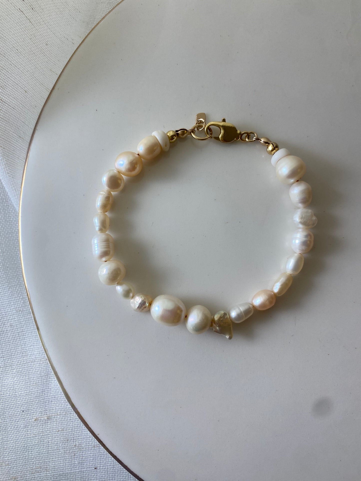 Signature Mix Pearl Bracelet- Ivory