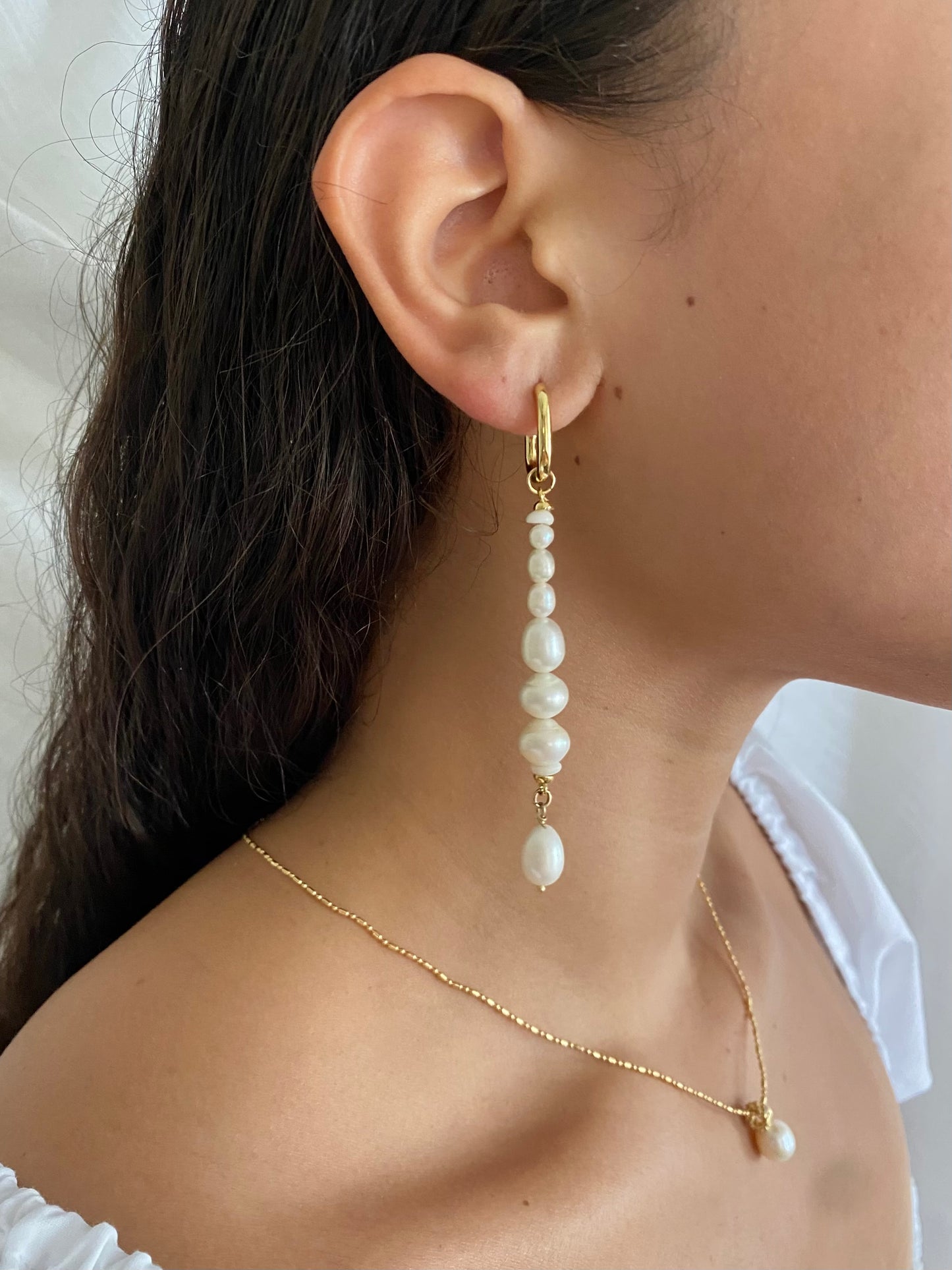 Graduated Pearl Long Drop- Ivory