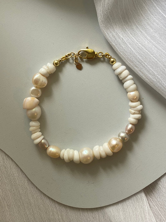 Signature Mix Pearl Bracelet- Ivory